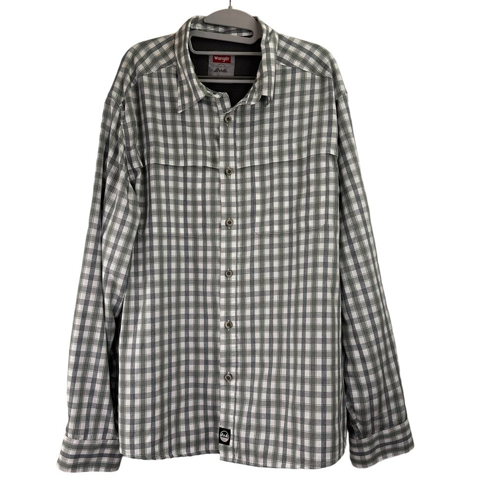 Wrangler Outdoor Series Men's Plaid Button Up Shirt Size XL